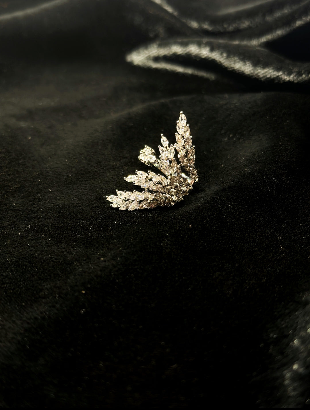 Luxe Crystal Quill Ring