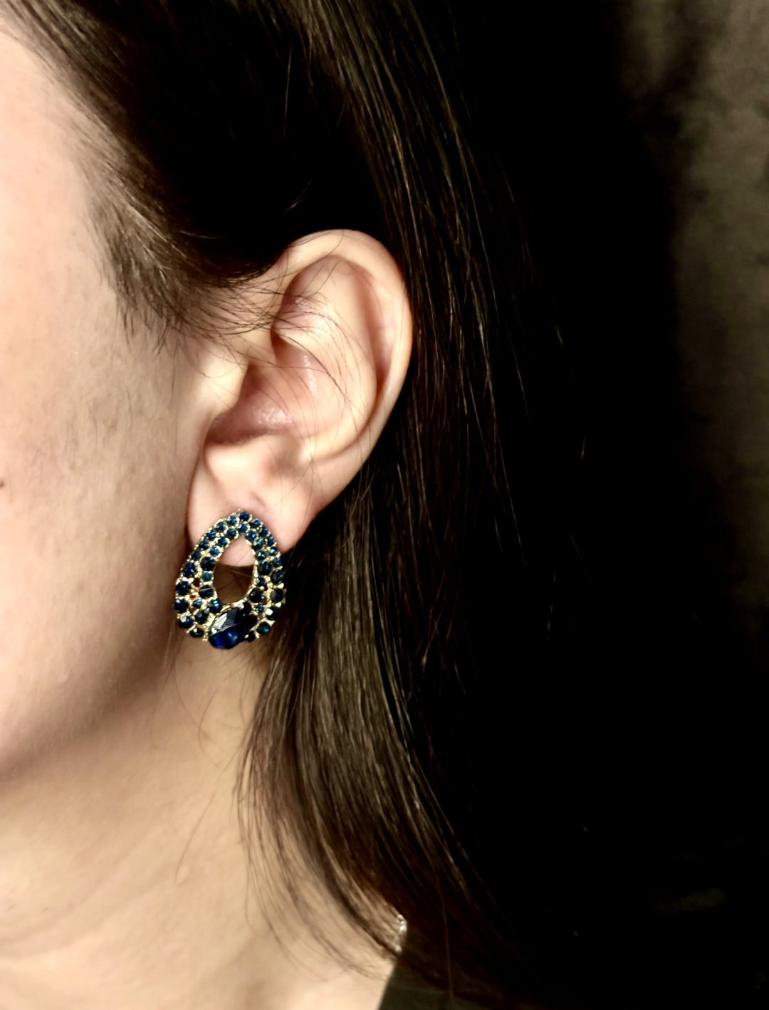 Midnight Loop Charm Studs