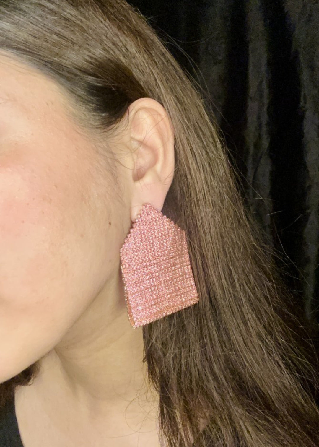 Fuchsia Pyramid Earring