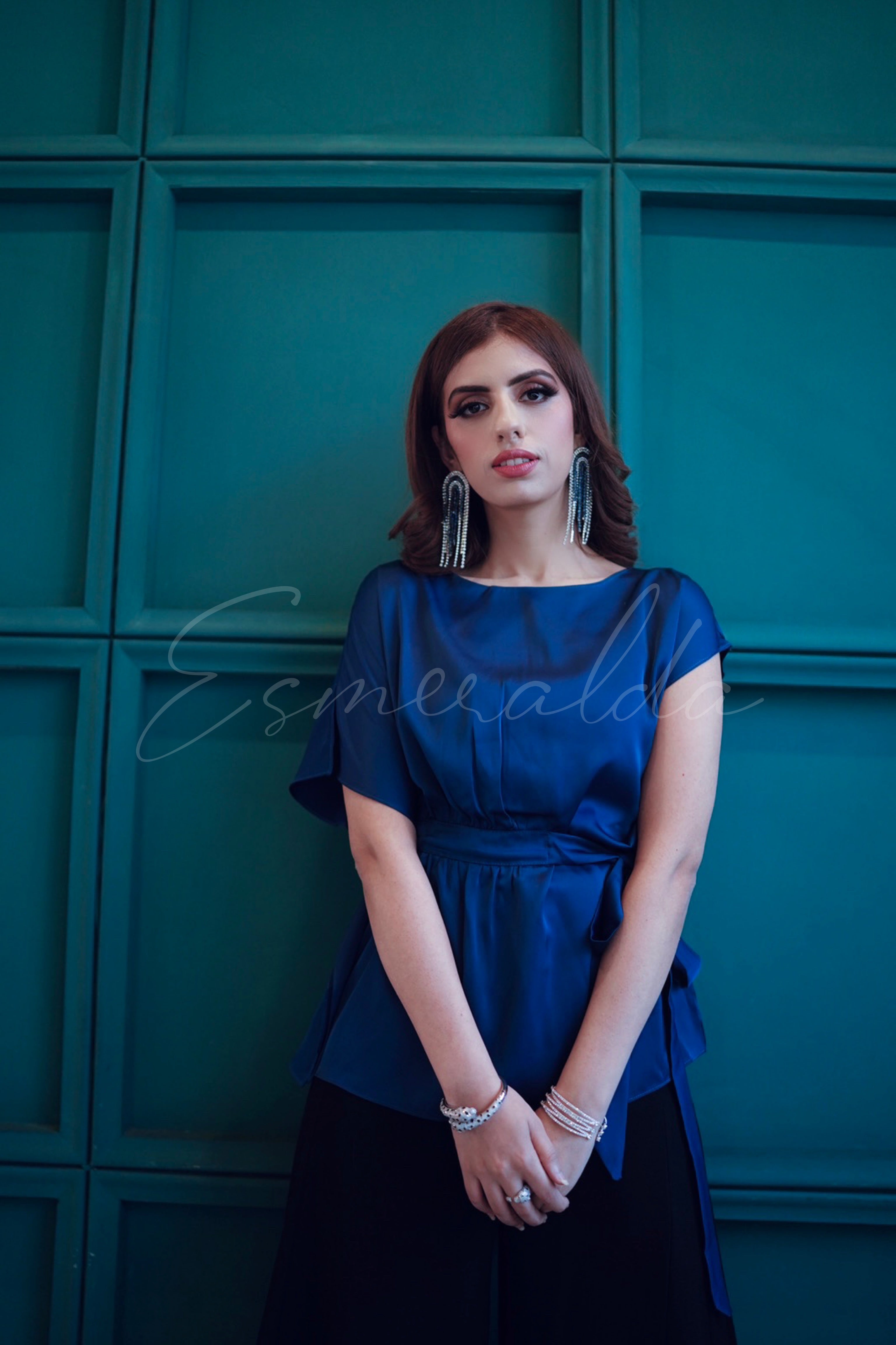 Sapphire Blue Silk Top