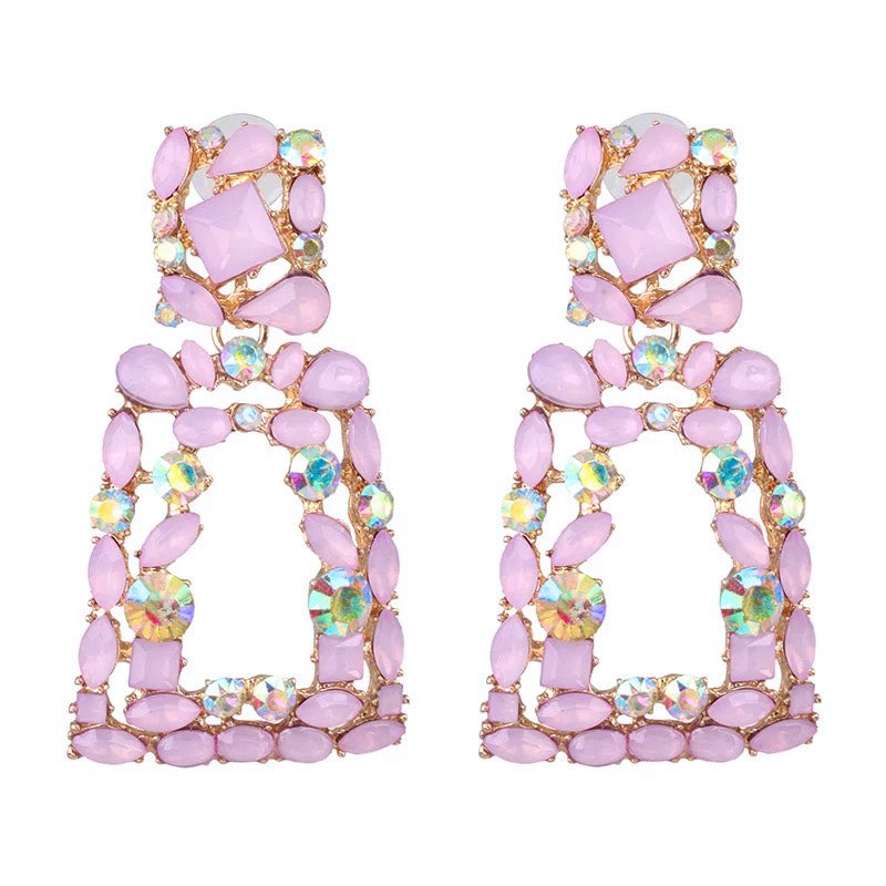 Pink Geometric Earrings