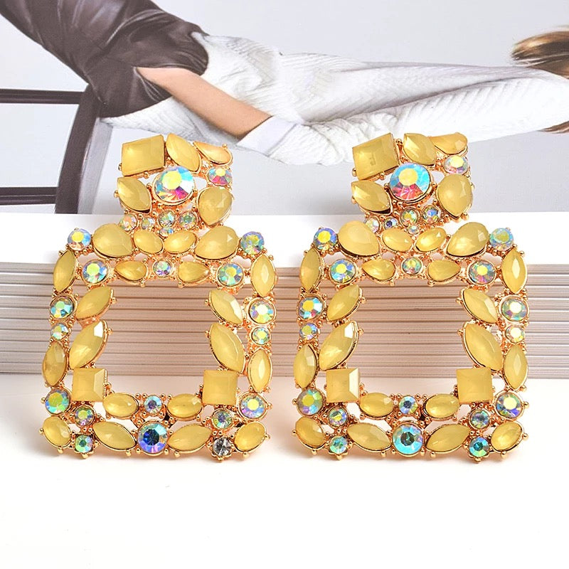 Yellow Geometric Earrings