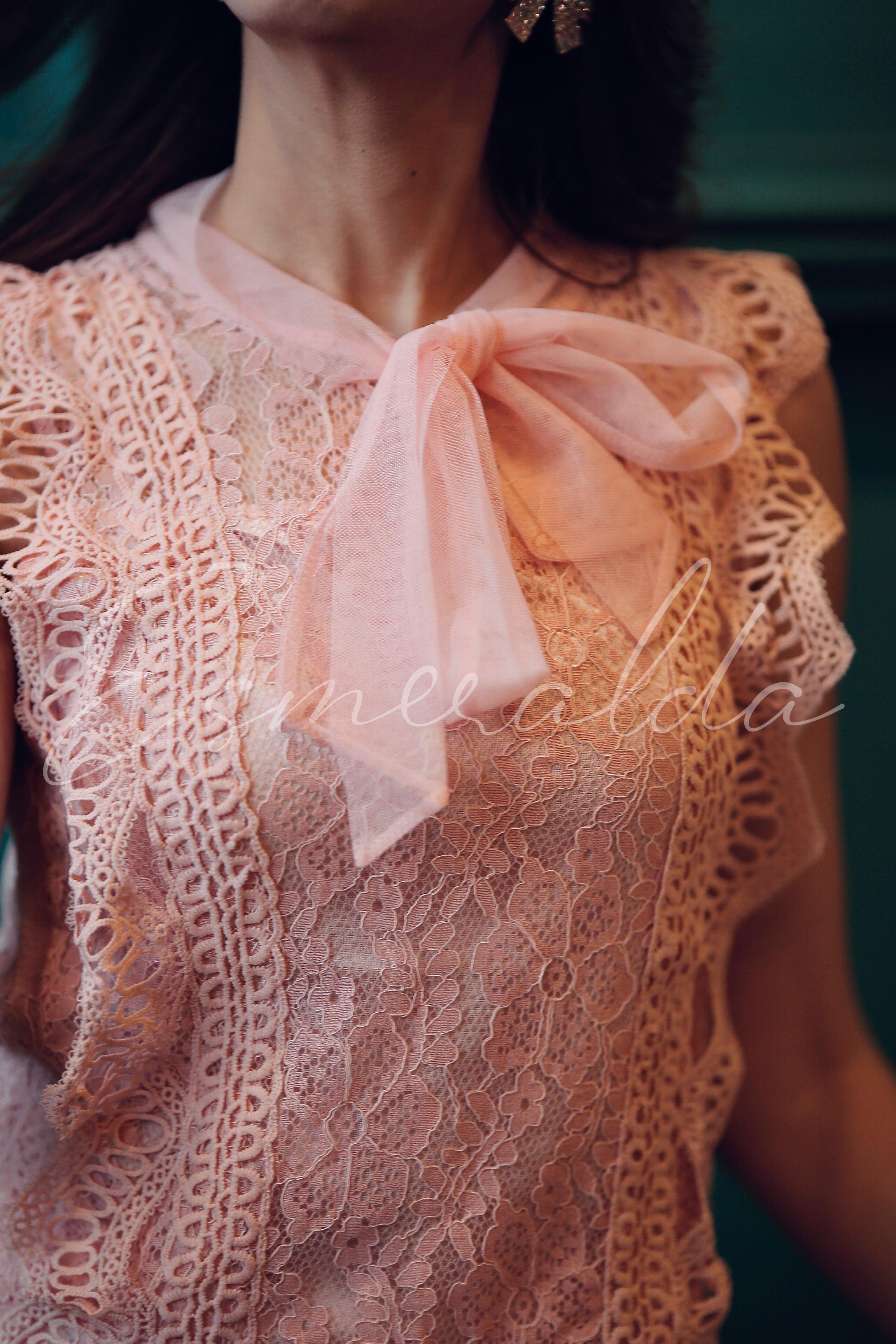 Peach Lace Top