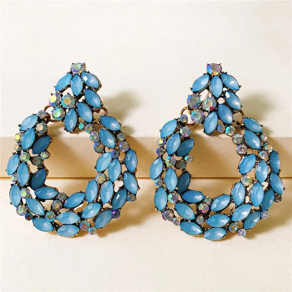 Blue Geometric Earrings