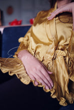 Load image into Gallery viewer, Yellow Silk Tie-Front Blouse