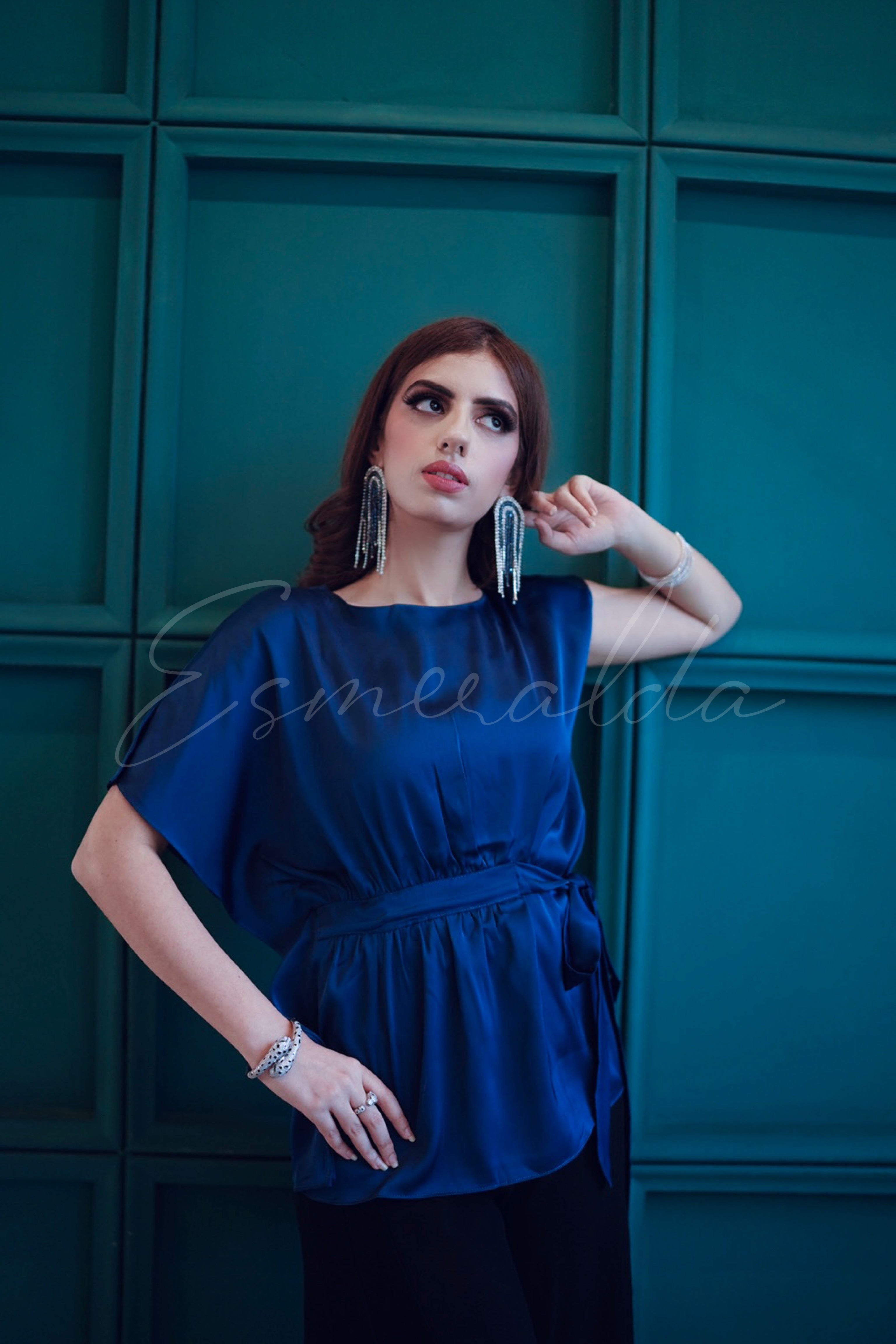 Sapphire Blue Silk Top