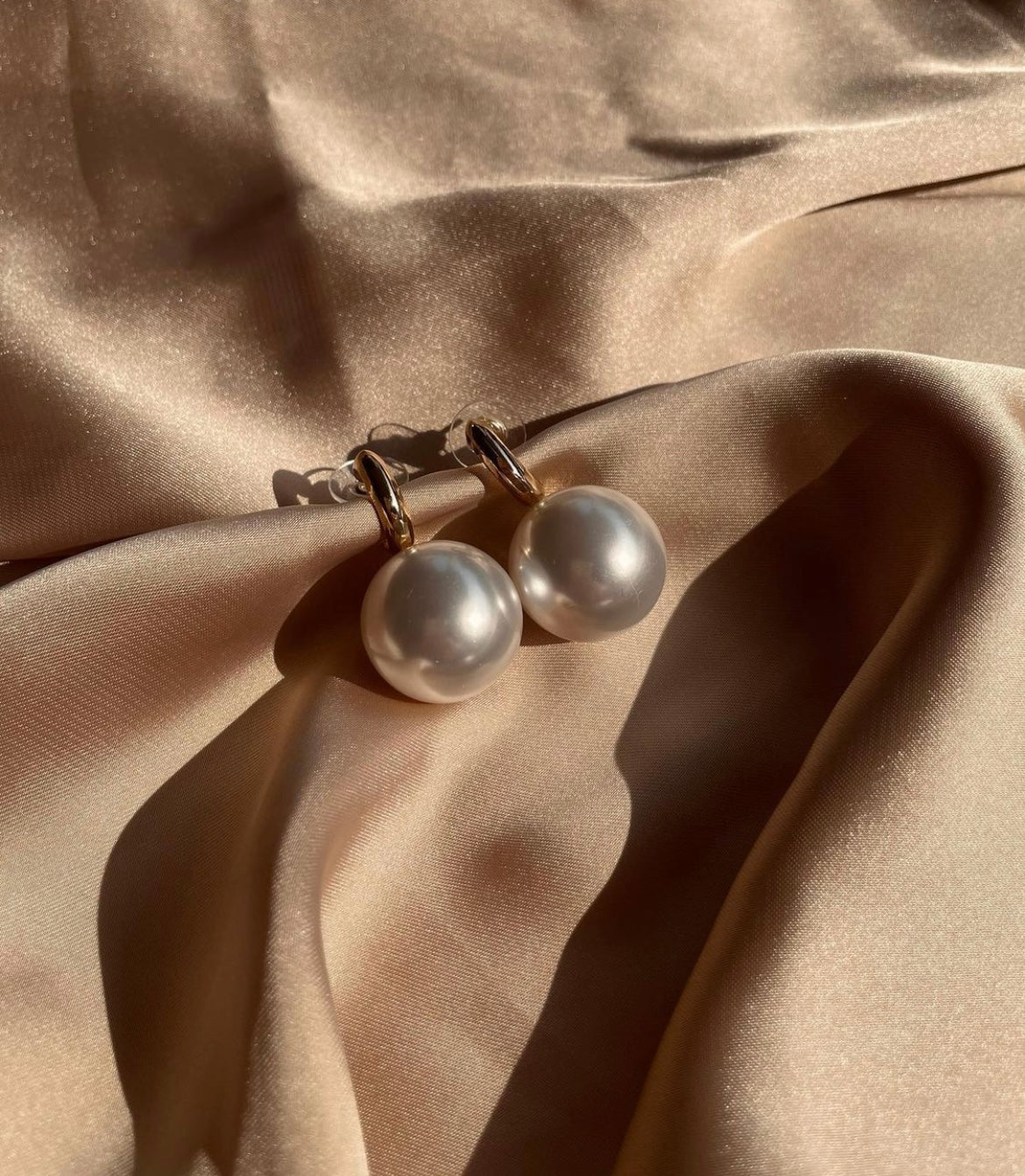 Pearl Drop Huggie Hoops