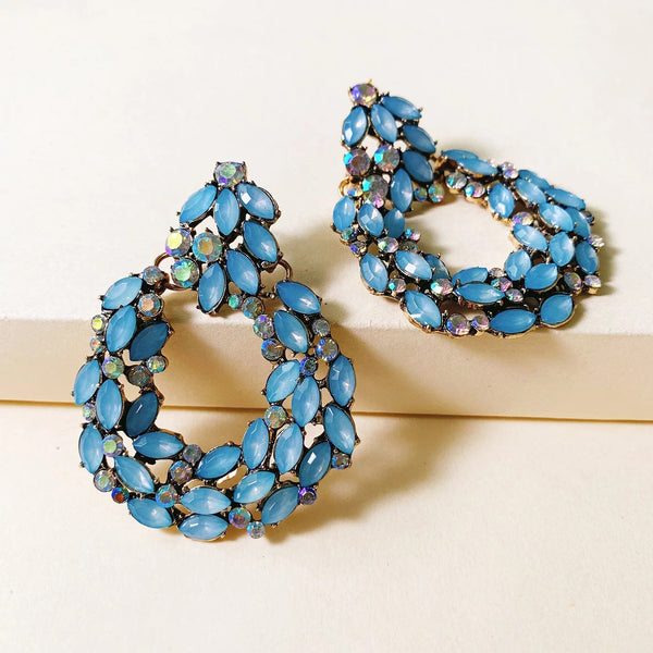 Blue Geometric Earrings