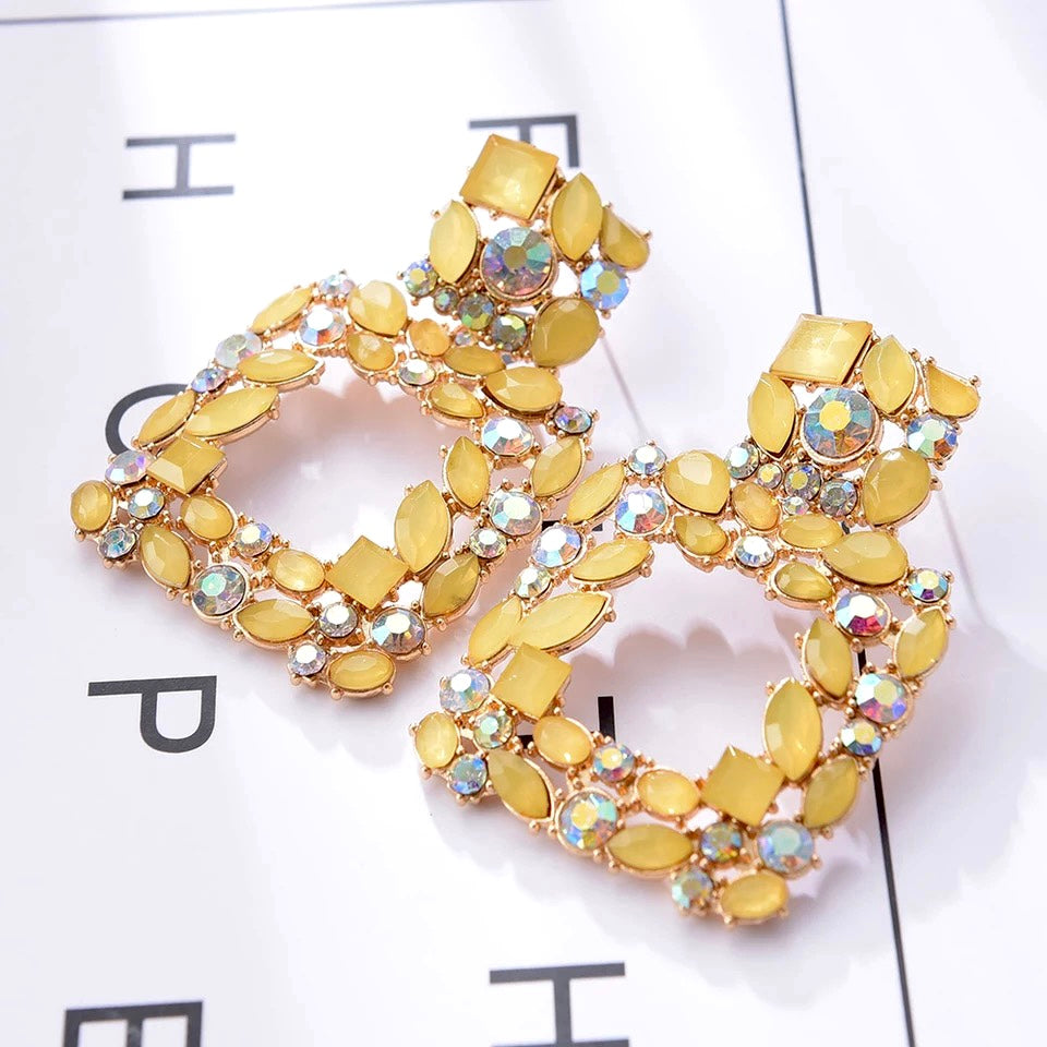 Yellow Geometric Earrings