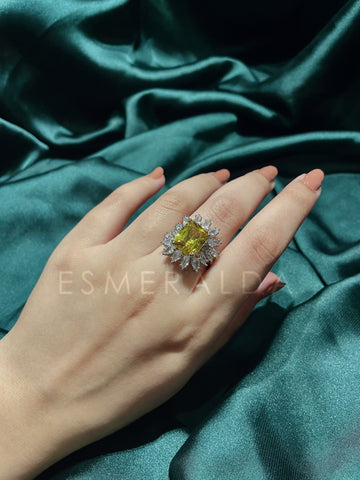 Luxe Yellow Cocktail Ring (Adjustable)