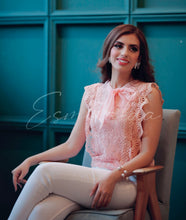 Load image into Gallery viewer, Peach Lace Top