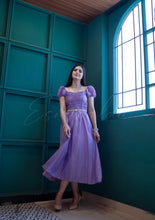 Load image into Gallery viewer, Lilac Sheen Dress with Pearl Belt