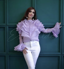 Load image into Gallery viewer, Lilac Ruffle Top