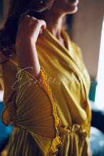 Load image into Gallery viewer, Yellow Silk Tie-Front Blouse