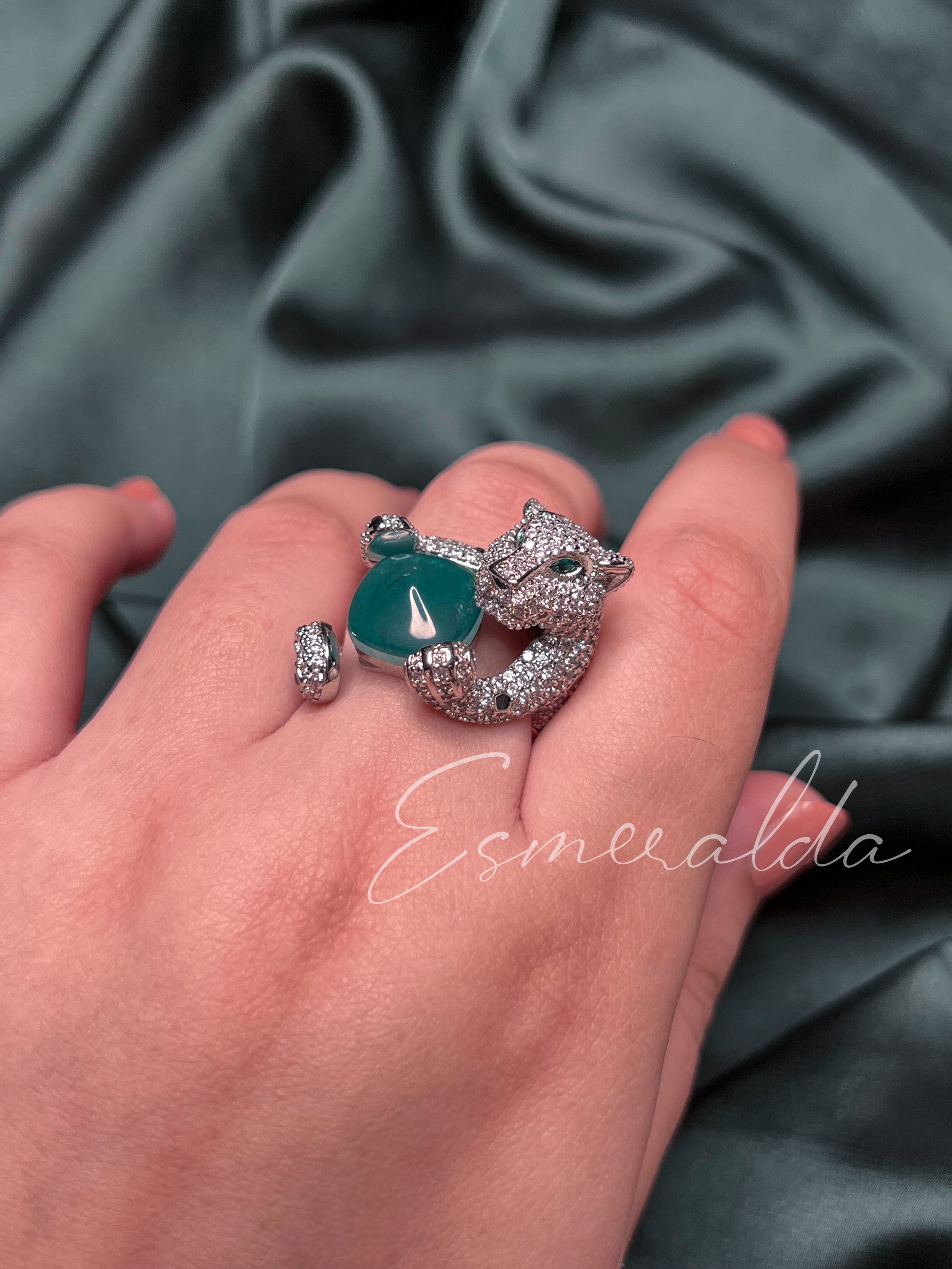 Luxe Panther Zirconia Ring (Adjustable)