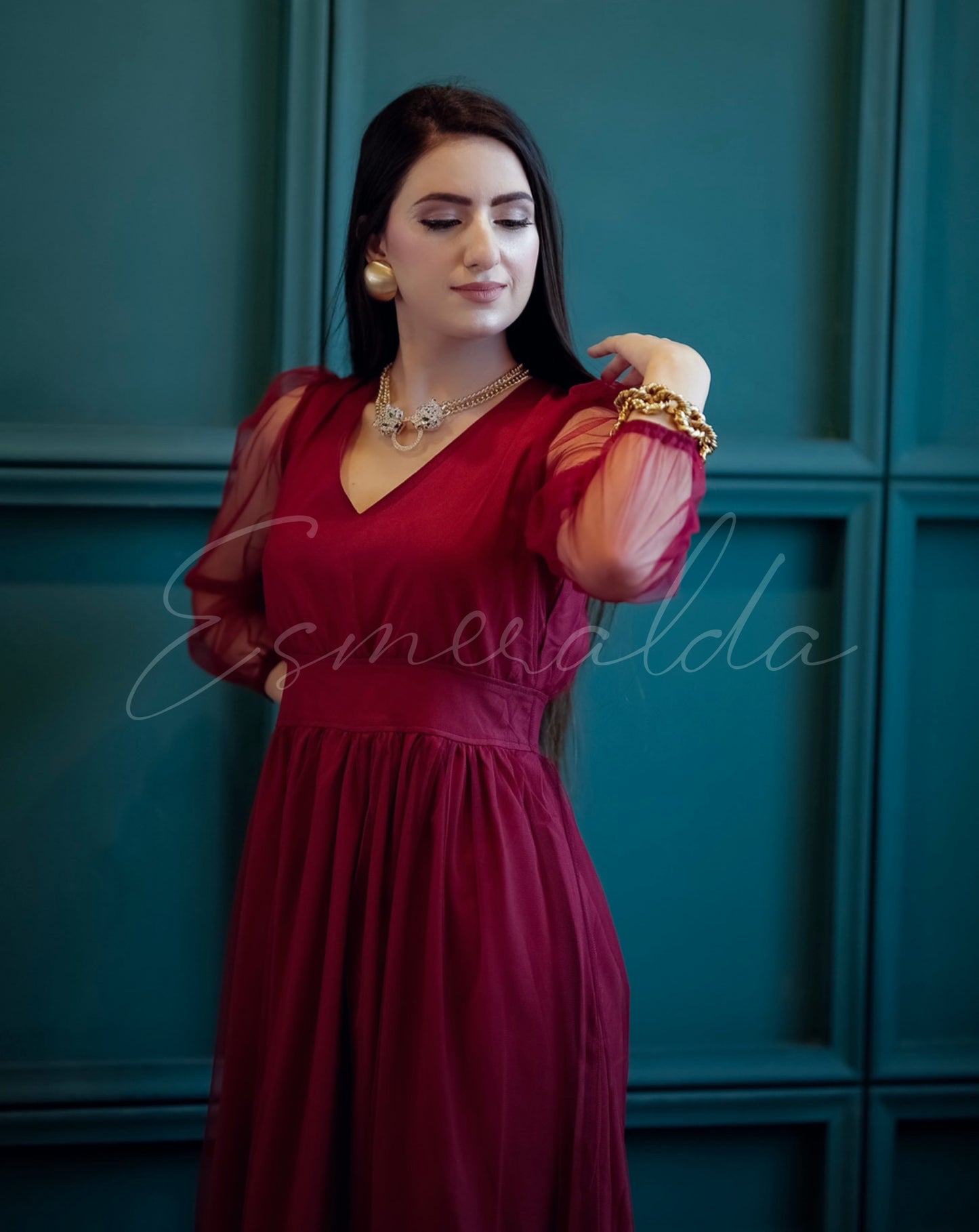 Ruby Red Midi Dress