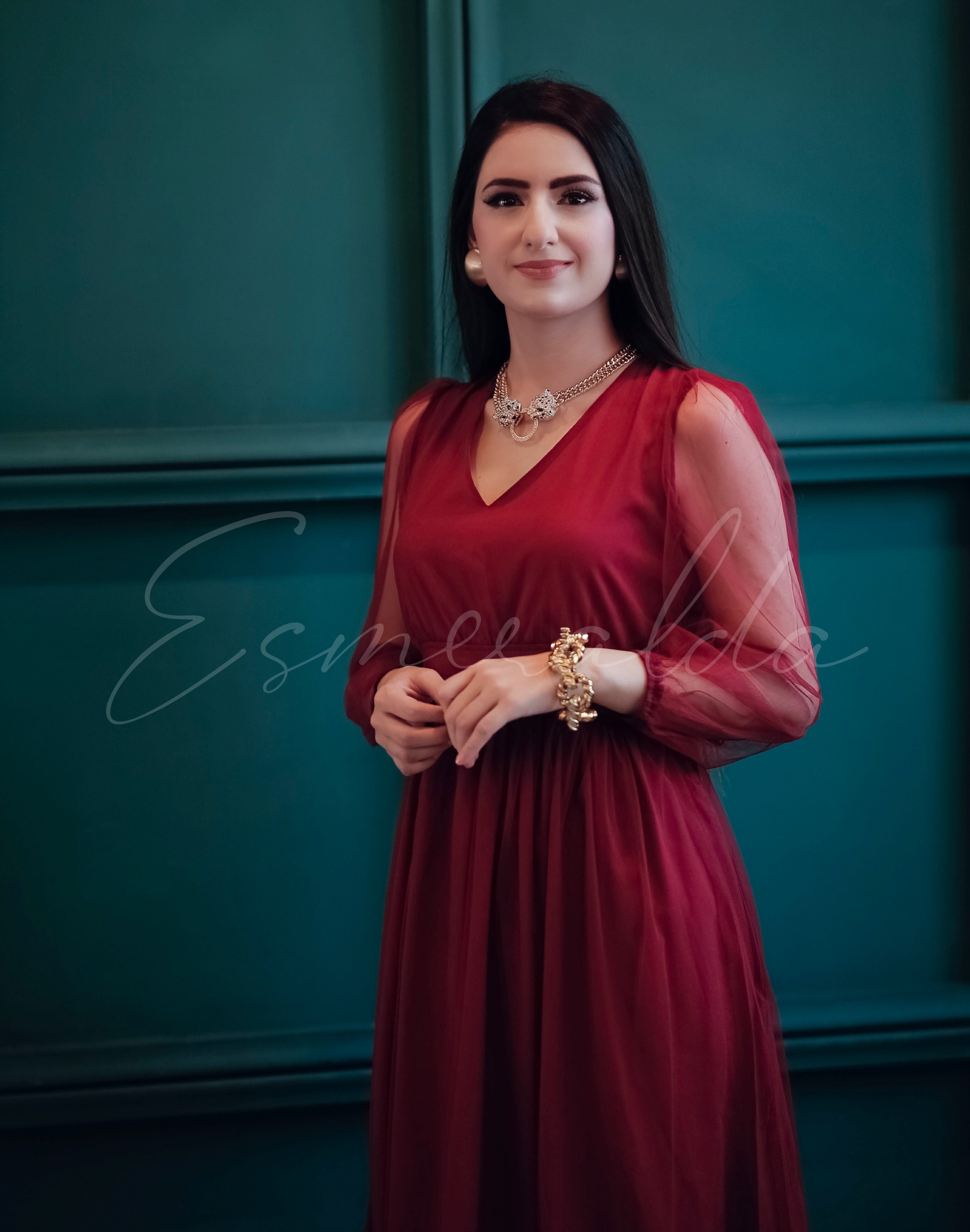 Ruby Red Midi Dress