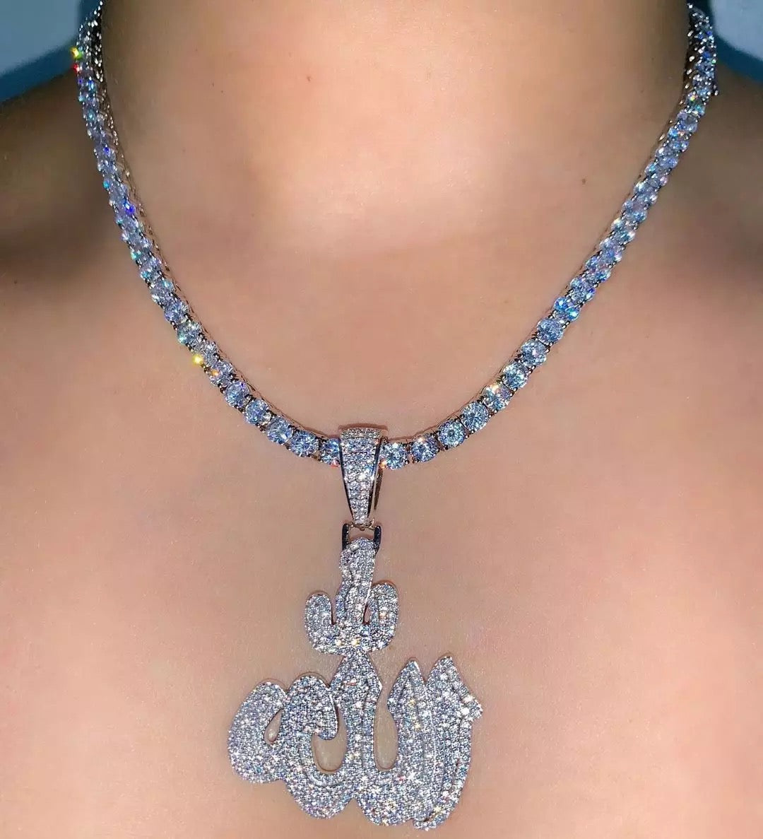 Luxe Allah Pendant (with Tennis Chain)