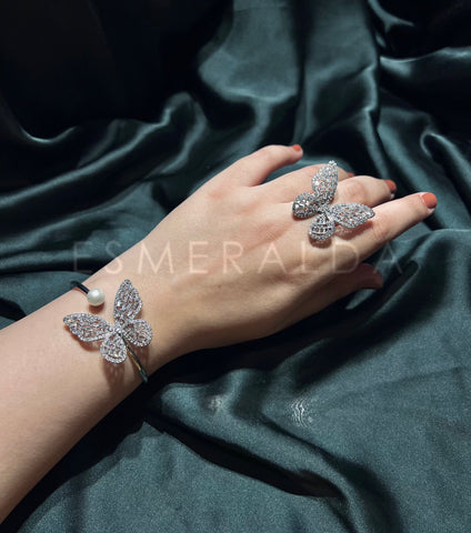 Luxe Mariposa Bracelet & Ring Set (Adjustable)